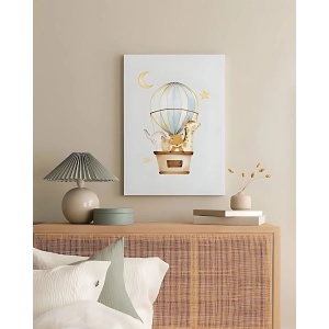 Tablou decorativ Re-Bloom, panza/lemn, multicolor, 40 x 60 cm - Img 1