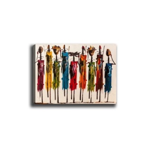 Tablou decorativ Re-Bloom, panza/lemn, multicolor, 70 x 100 cm