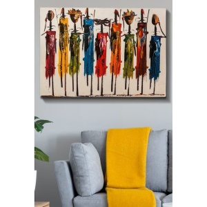 Tablou decorativ Re-Bloom, panza/lemn, multicolor, 70 x 100 cm - Img 2