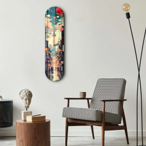 Tablou decorativ Re-Bloom, sticla securizata, multicolor, 20 x 80 cm - Img 4