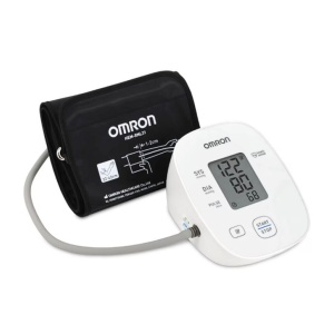 Tensiometru complet automat de brat Omron M300, Tehnologie IntelliSense, Afisaj LCD, Adaptor AC, Alb, Resigilat, Grad A