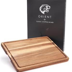 Tocator din Lemn Natural de Salcam, Orient, Canelura pentru scurgerea sucului, 40.5 x 30.5 cm, Resigilat, Grad A - Img 1