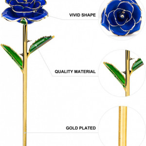 Trandafir iNeego, 24K, auriu/albastru, 7 x 28 cm - Img 5