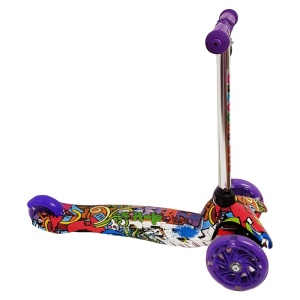 Trotineta cu 3 roti si luminite multicolore, Mov, PC 54-E - Img 5