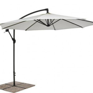 Umbrela de soare Texas, metal/poliester, alb/negru, 260 x 300 cm