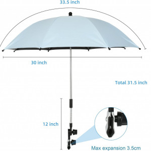 Umbrela pentru carucior STARRY CITY, poliester/otel, albastru, 75 cm