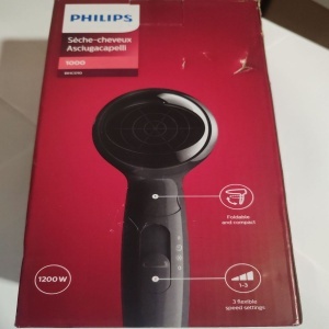 Uscator de par Philips EssentialCare BHC010/10, 1200 W, 3 setari temperatura, maner pliant, Negru, Resigilat, Grad A - Img 2