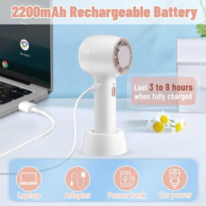 Ventilator portabil de mana Victop, ABS, alb/rose, 17 x 6,4 x 5,5 cm - Img 4