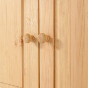 Vitrina Clarissa lemn masiv de pin, maro, 90 x 35 x 160 cm - Img 4