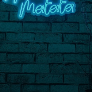 Wallity decor de perete neon LED, plastic/spuma PVC, 47x29x2 cm, 12V CC, adaptor inclus, cablu 375 cm, 19.656W, IP67, alb/albastru - Verificat A · Re-Bloom - Img 5