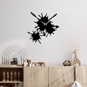 Wallxpert ceas de perete decorativ, metal 100% grosime 1.5mm, 49x49 cm, mecanism AA, 0.431 kg, negru - Verificat A · Re-Bloom - Img 3