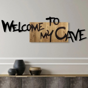 Wallxpert decor de perete metal/lemn, 128x3x39 cm, metal 1.5mm + cadru lemn 3cm, nuc/negru - Verificat A · Re-Bloom - Img 2