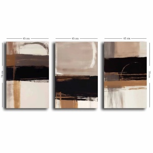 Wallxpert set 3 tablouri decorative canvas triptic, 3x45x70 cm, dimensiune totala 145x70 cm, panza 100% 2.8mm, cadru lemn pin 100%, multicolor - Verificat A · Re-Bloom - Img 3