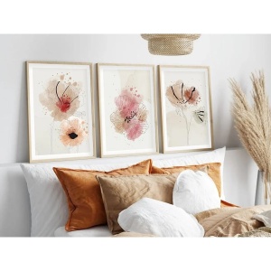 Wallxpert set 3 tablouri decorative cu rama, 3x50x70 cm, MDF 3mm, cadru lemn solid 2.5 cm, multicolor - Verificat A · Re-Bloom - Img 3