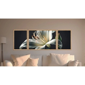 Wallxpert set 3 tablouri decorative MDF/lemn solid, 2x50x35 cm + 1x50x70 cm, MDF 3mm, cadru lemn 2 cm, multicolor - Verificat A · Re-Bloom - Img 2