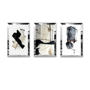 Wallxpert set 3 tablouri decorative MDF/plexiglas, 3x50x70 cm, MDF 3mm, cadru plexiglas 100%, multicolor - Verificat A · Re-Bloom