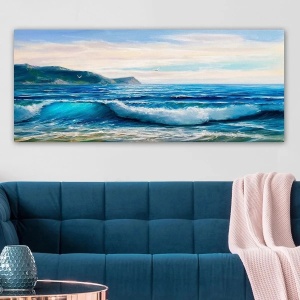 Wallxpert tablou decorativ canvas 50x120 cm, panza 100%, rama lemn 100% grosime 3 cm, format panoramic, multicolor - Verificat A · Re-Bloom - Img 2