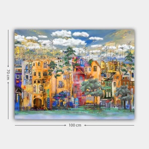 Wallxpert tablou decorativ canvas 70x100 cm, panza 100%, rama lemn 100% grosime 3 cm, multicolor - Verificat A · Re-Bloom - Img 2