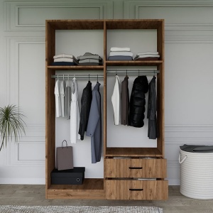 Yaman dressing 120x45x180 cm, PAL 100% melaminat 18mm, maro - Verificat A · Re-Bloom - Img 3