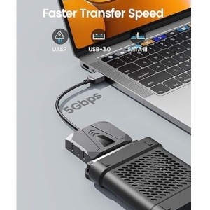 Adaptor cablu SATA Orico cablu USB 3.0 la SATA III pentru hard disk-uri HDD/SSD de 3,5", acceptă UASP, 12V, 2A