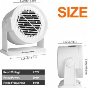 Aeroterma BINOTHINK, alb, 15,7 x 16,5 x 10 cm, 500W