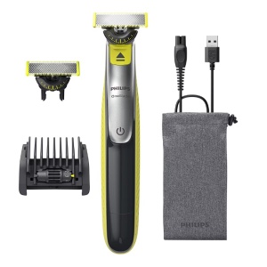 Aparat hibrid de barbierit si tuns barba PHILIPS OneBlade 360 QP2734/31, pieptene reglabil 5 in 1, reincarcabil, umed si uscat, 60 min, USB-A, husa, capac de protectie, lama 360 inlocuibila suplimentara, Verde lime, Resigilat, Grad A - Img 1