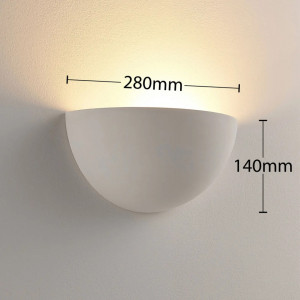 Aplica de perete Narin, LED, ipsos, alb, 28 x 14 cm - Img 5
