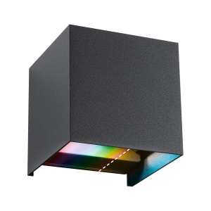 Aplica de perete pentru exterior Cybo, LED, aluminiu, gri, 10 x 10 x 10 cm