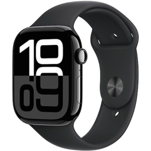 Apple Watch 10 GPS, Carcasa Jet Black Aluminium Case 46mm, Black Sport Band - S/M, RESIGILAT, GRAD B, GARANTIE 12 LUNI