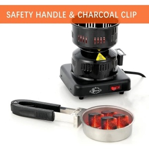 Aprinzator carbuni narghilea, electric, 450W, tip ibric, negru, cu protectie termostatica, control temperatura si picioare antialunecare, capacitate 8 carbuni, Resigilat, Grad A - Img 2