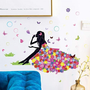 Autocolant de perete Kibi, model printesa, vinil, multicolor, 132 x 88 cm - Img 3