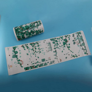 Autocolant de perete Veumoie, model eucalipt, verde, PVC, 85 X 63 cm - Img 4