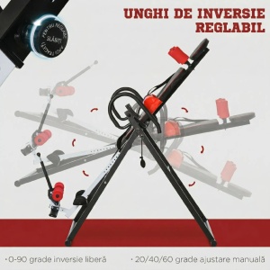 Banca de inversiune Re-Bloom, otel/plastic, 79x114x153 cm, pliabila 79x24x172 cm, 3 unghiuri reglabile, tetiera, 150 kg, rosu/negru - Verificat A · Re-Bloom - Img 6