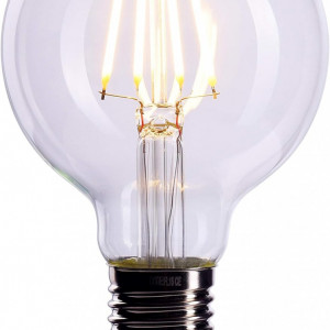 Bec decorativ LED E27CROWN, sticla, 4W, 230V, lumina alb cald, 12 x 8 cm - Img 5