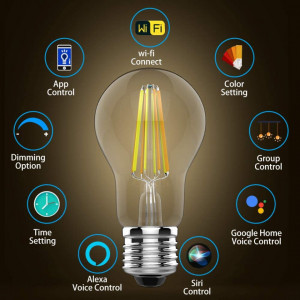 Bec inteligent E27 Arcwares, Wifi, LED, 2700K, 7,5 W - Img 7