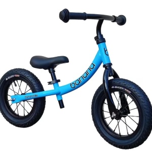Bicicleta fara pedale Balance Bike, banana bike, 12 inch, varsta 2-5 ani, cadru din aluminiu, albastru, Resigilat, Grad A - Img 1