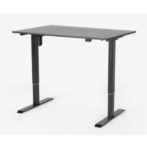 Birou Electric Standwalk, Reglabil pe inaltime, Alimentare prin cablu 24W, Cadru solid din otel, Blat din lemn cu finisaj melaminat 1.8 cm, Rezistent la zgarieturi, 120x60cm, Negru