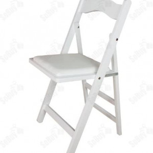 Birou SoBuy cu scaun pliant din MDF, alb - Img 3