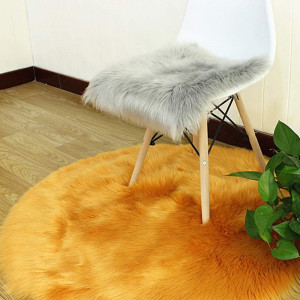 Blanita pentru scaun  Martin Kench, blana artificiala, gri, 50 x 50 cm