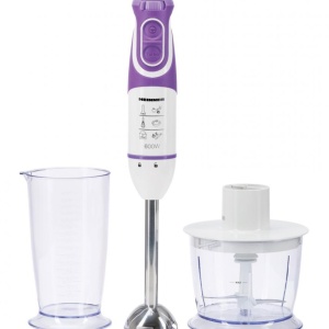 Blender de mana Heinner HB-600UV, Putere 600W, 5 viteze, Functie Turbo, Tel, Tocator, Alb/Ultraviolet - Img 1