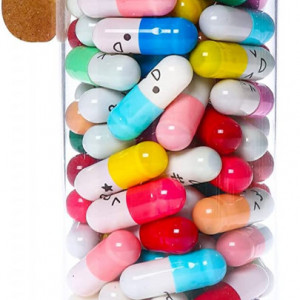 Borcan cu 100 de capsule cu mesaje de iubire Amycute, sticla/plastic/hartie, multicolor, - Img 1