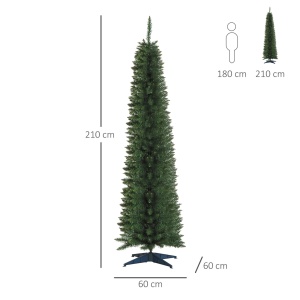 Brad de Craciun artificial Re-Bloom, PVC, diametru 60 cm, inaltime 210 cm, 499 ramuri, baza plastic, verde - Verificat A · Re-Bloom - Img 2