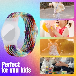 Bratara pentru AirTag Seltureone, textil/silicon, multicolor, 15-18 cm