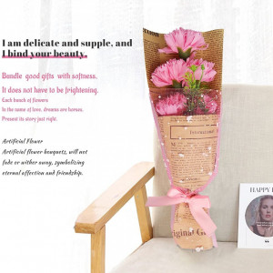 Buchet de flori artificiale ZoneYan, roz, sapun/plastic, 33 x 8 x 5 cm - Img 8