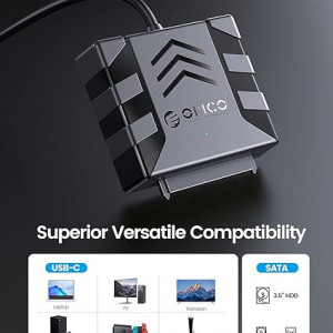 Cablu adaptor ORICO SATA, USB C la SATA III pentru hard disk-uri HDD/SSD, negru, 50 cm