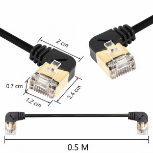 Cablu Ethernet masculin CAT8 la 90 de grade SinLoon, 40 Gbps, 2000 MHz, de la stanga la dreapta, 50 cm - Img 7
