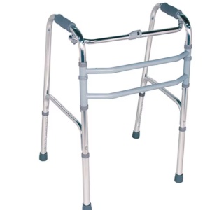 Cadru de mers cu 2 bare frontale, pliabil, ajustabil pe inaltime, cu functie de pasitor, din aluminiu, CMZ-915L, Resigilat, Grad A