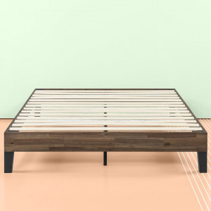 Cadru de pat Cribbs, lemn de salcam, maro, 140 x 195 cm - Img 4