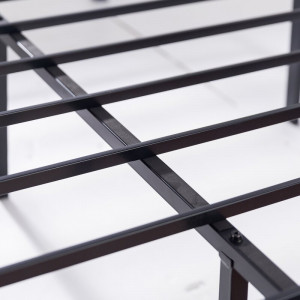 Cadru de pat din lemn, negru, 200 x 180 cm - Img 3