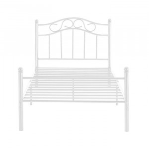 Cadru de pat, metal, alb, 84,5 x 126 x 209 cm - Img 2